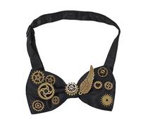 BLESSUME Papillon Steampunk Cravatta Medievali con Ingranaggi Accessori Cosplay, Taglia Unica (Nero 7)