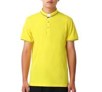 BLESSUME Polo Clergy Uomo Camicia a Maniche Corte con Colletto a Linguetta (Giallo, M)