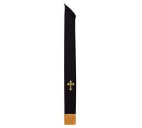 BLESSUME Ricamo croce nera Stola Clergy Mass, Nero/Oro 1, taglia unica