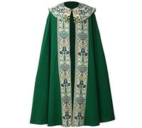 BLESSUME Sacerdote Clero Mantello Stampa Costume Incoronazione Indumento (Verde,4XL)
