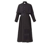 BLESSUME Sacerdote Tonaca Prete Soutane Romano Clero Robe con fascia Cincture vita(M, Soutane nera con cintura)