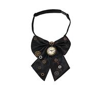 BLESSUME Steampunk, papillon in stile retrò, cravatta, vintage, con ingranaggi, cosplay, nero 2, Taglia unica