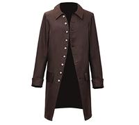 BLESSUME Steampunk vittoriano redingote cappotto coloniale uomo giacca, Marrone, XX-Large