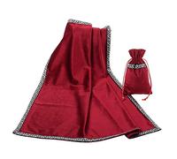 BLESSUME Tarocchi Tovaglia Altare Divinazione in Tessuto con tarot bag (Rosso)