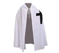 BLESSUME Templare Cavalieri Costume Tunica Medievale Mantello con Attraversare (No Tunica & Cintura) (Nero Croce)