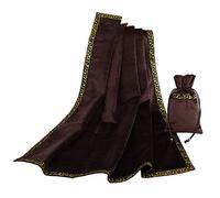 BLESSUME Tovaglia di Tarocchi in Velluto con Sacchetto di Tarocchi (Caffè 1)