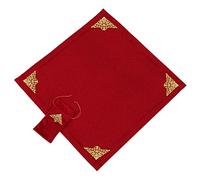 BLESSUME Tovaglia per la lettura dei tarocchi Wicca Square Divination Velvet Cloth con sacchetto dei tarocchi (rosso 4)