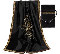BLESSUME Tovaglia per la lettura dei tarocchi Wicca Square Divination Velvet Cloth con sacchetto dei tarocchi (nero 5)