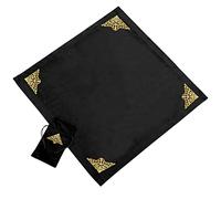 BLESSUME Tovaglia per la lettura dei tarocchi Wicca Square Divination Velvet Cloth con sacchetto dei tarocchi (nero 4)