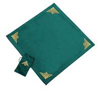 BLESSUME Tovaglia per la lettura dei tarocchi Wicca Square Divination Velvet Cloth con sacchetto dei tarocchi (verde 4)