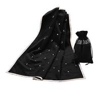 BLESSUME Tovaglia per Tarocchi con borsa per Tarocchi Divination Wicca Velvet (nero 2)