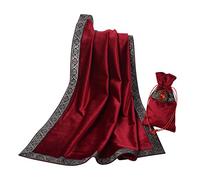 BLESSUME Tovaglia per tarocchi da altare con un sacchetto (rosso) (rosso)