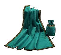 BLESSUME - Tovaglia per tarocchi da Altare, in Velluto Wicca, con Sacchetto per tarocchi, Colore: Verde