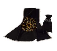 BLESSUME Tovaglia per tarocchi, per divinazione e altare, con sacchetto per tarocchi, colore: nero
