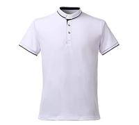 BLESSUME Uomo Camicia Clergy Polo Tab Colletto a Manica Corta (M,Bianco)