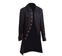 BLESSUME Vintage Retro Cappotto Uomo Costume Giacca Maniche Lunghe, nero 1, XL