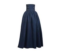 BLESSUME Vittoriano Steampunk Gonna Donna Gothic Lunga Skirt (Blu, XL)