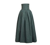 BLESSUME Vittoriano Steampunk Gonna Donna Gothic Lunga Skirt Wiat Elastico (S, Verde)