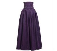 BLESSUME Vittoriano Steampunk Gonna Donna Gothic Lunga Skirt Wiat Elastico (S, Viola)