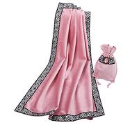 BLESSUME Wicca - Tovaglia quadrata per tarocchi per lettura, con custodia per carte, 62 x 62 cm, colore: rosa 1