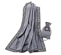 BLESSUME Wicca - Tovaglia quadrata per tarocchi per lettura, con custodia per carte, 62 x 62 cm (grigio 1)