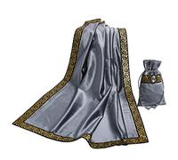 BLESSUME Wicca - Tovaglia quadrata per tarocchi per lettura, con custodia per carte, 62 x 62 cm (grigio 2)