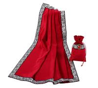 BLESSUME Wicca - Tovaglia quadrata per tarocchi per lettura con custodia per carte di credito, 62 x 62 cm (rosso 1)