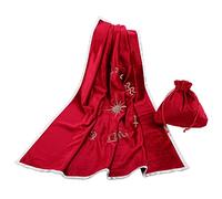 BLESSUME Wizard Tarocchi Tovaglia e sacchetto di velluto quadrato Divination Tarocchi Panno (rosso 2)