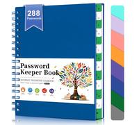 BLESWIN Libro Delle Password a Spirale, Piccolo Libro Custode di Password - Organizzatore di Password per Internet, Diario Custode di Password A6 in Formato Tascabile per il Login Sul Web (Blu Scuro)