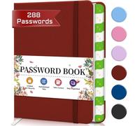 BLESWIN Libro delle password con linguette alfabetiche, copertina rigida, diario di accesso per indirizzi web, formato tascabile, custode perfetto