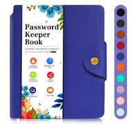 BLESWIN Libro Delle Password - Quaderno Password Tascabile, Elegante Diario Delle Password in Pelle PU, Agenda Password per Registrare Contatti, Giorni Speciali, Impostazioni Internet, Blu Scuro