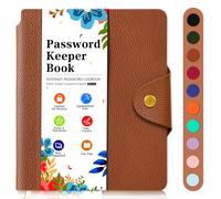 BLESWIN Piccolo Libro Delle Password di Internet per il Login Sul Web, Rubrica e Password con Gli Anziani, Taccuino Delle Password per L'organizzazione, Taccuino Dalla A alla Z con Fibbia, Marrone