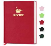 BLESWIN Ricettario Vuoto per Scrivere le Proprie Ricette, Elegante Quaderno di Ricette con Copertina Rigida, Ricettario per gli Amanti della Cucina, Quaderno per Ricette da Scrivere (Rosso)