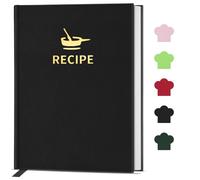 BLESWIN Ricettario Vuoto per Scrivere le Proprie Ricette, Elegante Quaderno di Ricette con Copertina Rigida, Ricettario per gli Amanti della Cucina, Quaderno per Ricette da Scrivere (Nero)