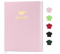BLESWIN Ricettario Vuoto per Scrivere le Proprie Ricette, Elegante Quaderno di Ricette con Copertina Rigida, Ricettario per gli Amanti della Cucina, Quaderno per Ricette da Scrivere (Rosa)