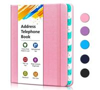BLESWIN Rubrica telefonica, indice cartonato A-Z con schede alfabetiche, per tenere traccia di giorni speciali, compleanni, password e note, Pink