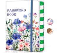 BLESWIN Taccuino Per Password Con Schede Alfabetiche, Organizzatore Di Indirizzi Internet E Password 12 * 15,5 Cm, Taccuino Per Password Con Banda Elastica Di Sicurezza