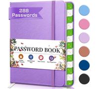 BLESWIN Taccuino Per Password Internet Con Schede Alfabetiche, Taccuino Portatile Per Password Per Anziani, 12 * 15,5 Cm Piccolo Taccuino Per La Gestione Delle Password - Viola