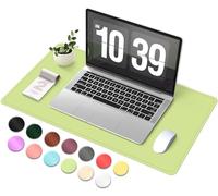 BLESWIN Tappetino da Scrivania Antiscivolo in Pelle e Camoscio, Tappetino da Scrivania Impermeabile per Scrivere, Tappetino da Scrivania di Grandi Dimensioni per L'ufficio e la Casa (Matcha, 60x34cm)