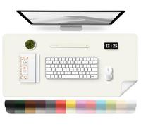BLESWIN Tappetino in Pelle per Scrivania, Tappetino Impermeabile per Computer, Tappetino per Laptop, Tappetino per Ufficio Facile da Pulire, Tappetino per Scrivania Grande (Bianco, 80x40cm)