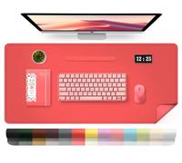 BLESWIN Tappetino in Pelle per Scrivania, Tappetino Impermeabile per Computer, Tappetino per Laptop, Tappetino per Ufficio Facile da Pulire, Tappetino per Scrivania Grande (Rosso, 80x40cm)