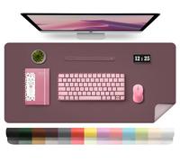 BLESWIN Tappetino in Pelle per Scrivania, Tappetino Impermeabile per Computer, Tappetino per Laptop, Tappetino per Ufficio Facile da Pulire, Tappetino per Scrivania Grande (Viola Scuro, 80x40cm)