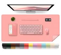 BLESWIN Tappetino in Pelle per Scrivania, Tappetino Impermeabile per Computer, Tappetino per Laptop, Tappetino per Ufficio Facile da Pulire, Tappetino per Scrivania Grande (Rosa, 80x40cm)