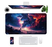 BLESWIN Tappetino Scrivania Grande 80cmx40cm, Sottomano Scrivania Pelle - Antiscivolo, Impermeabile, Tappetino Pc, Proteggi Scrivania, Accessori Scrivania per Ufficio e Casa (Galaxy)