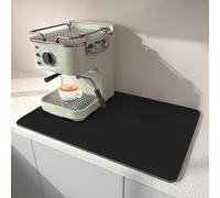BLESWIN Tappeto Scolapiatti Cucina, 40 x 45 CM Tappeto Assorbente Cucina, Tappetino Asciugapiatti per Macchina da Caffè Espresso con Retro in Gomma Antigraffio, Nero
