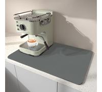 BLESWIN Tappeto Scolapiatti Cucina, 40 x 45 CM Tappeto Assorbente Cucina, Tappetino Asciugapiatti per Macchina da Caffè Espresso con Retro in Gomma Antigraffio, Grigio
