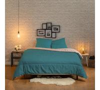 Bleu Câlin Copriletti, Microfiber, Bicolore Turchese/Grigio, 140x200 cm