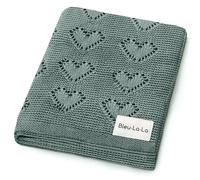 Bleu La La Coperta per Fasciatoio per Neonati Lavorata a Maglia in 100% Cotone di Lusso - Coperta Morbida e Accogliente per Passeggino per Culla Unisex per Neonati e Ragazze (Verde Cacciatore)