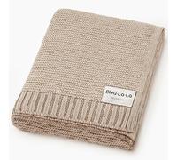 Bleu La La Coperta Swaddle di Lusso in Maglia di Cotone Organico al 100% per la Nursery del Bambino - per Neonati Maschi e Femmine (Farina d'avena)