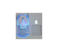(Bleu)Set 3 Led ColorÃ© Usb Trasparente Souris Gamer Ottica Combo 2400 Dpi Topi Mouse